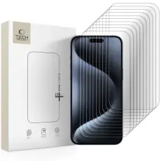 Tech-Protect iPhone 15 Pro Max 10-PACK Sk&auml;rmskydd H&auml;rdat Glas