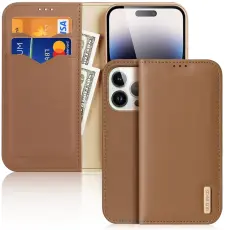 DUX DUCIS iPhone 15 Pro Fodral Hivo &Auml;kta L&auml;der Brun