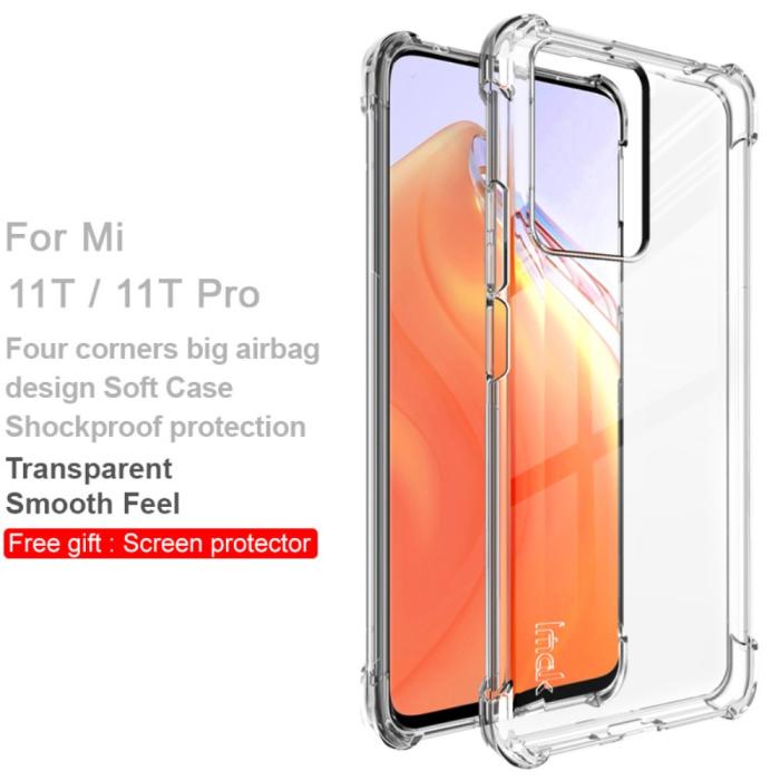 Bild 2, IMAK Xiaomi 11T / 11T Pro Skal Shockproof TPU + Skärmskydd Transparent