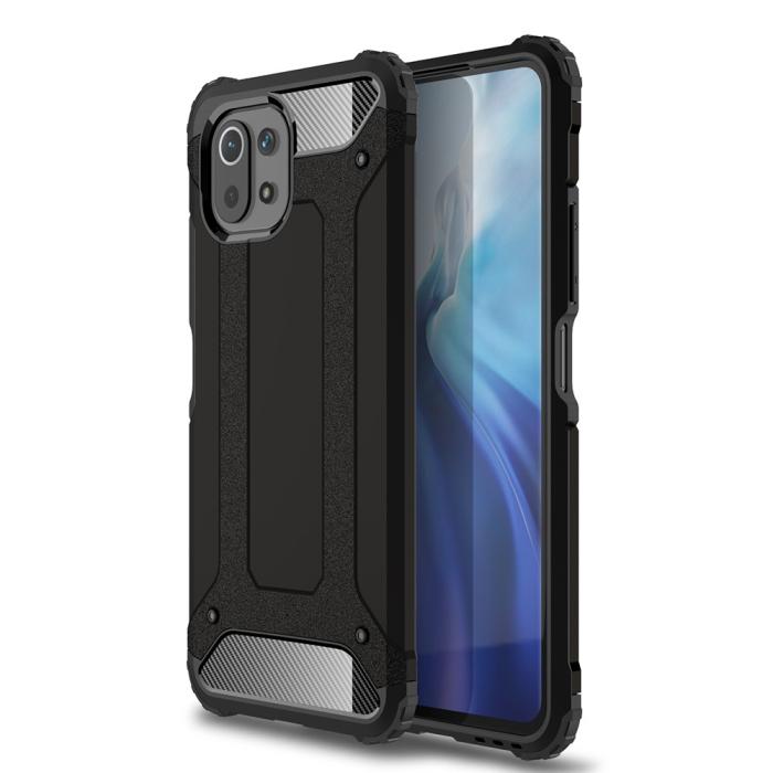 Bild 1, Xiaomi Mi 11 Lite - Shockproof Armor Hybrid Skal - Svart