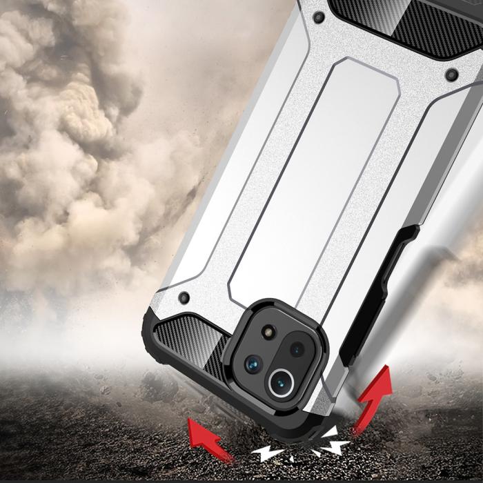 Bild 5, Xiaomi Mi 11 Lite - Shockproof Armor Hybrid Skal - Svart