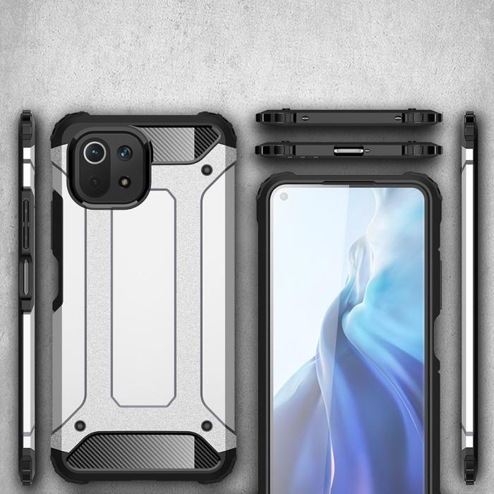 Bild 3, Xiaomi Mi 11 Lite - Shockproof Armor Hybrid Skal - Röd