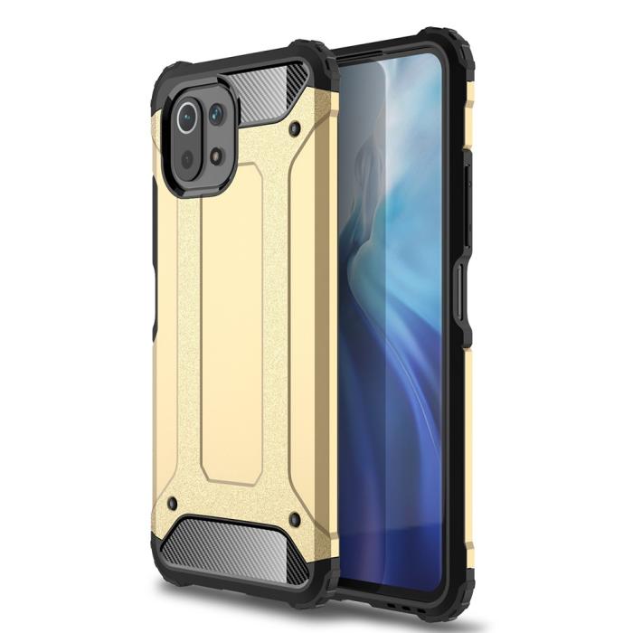 Bild 1, Xiaomi Mi 11 Lite - Shockproof Armor Hybrid Skal - Guld
