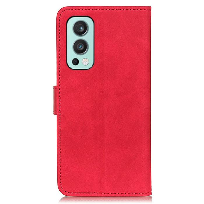Bild 3, OnePlus Nord 2 5G - KHAZNEH Retro Läder Fodral - Röd
