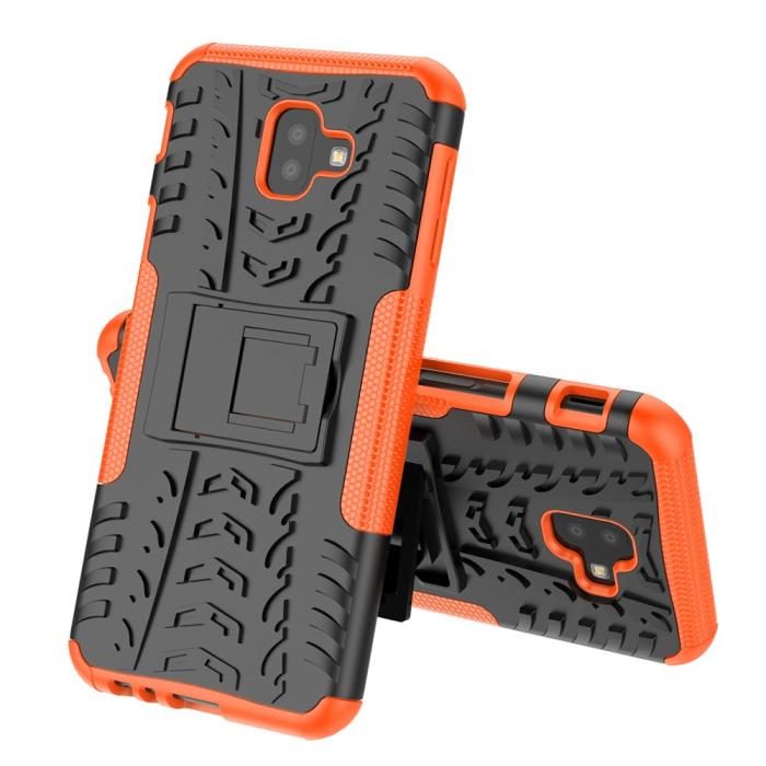 Bild 2, Samsung Galaxy J6 Plus - Stöttåliga skalet med stöd - Orange