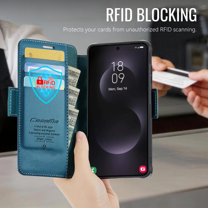 Bild 4, CASEME Samsung Galaxy S26 Ultra Skal RFID Plånbok Blå