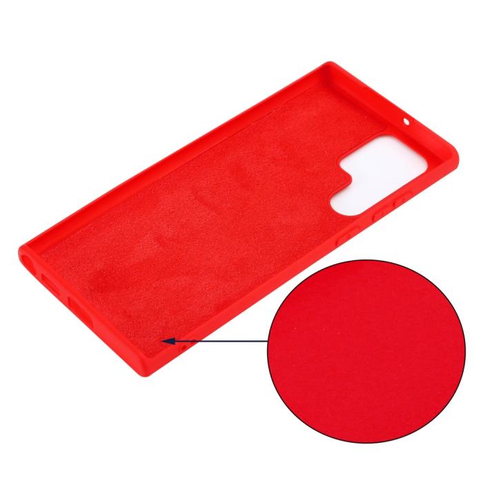Bild 4, Samsung Galaxy S22 Ultra Skal Liquid Silikon Snodd Röd