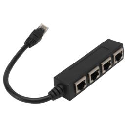 4in1 RJ45 Hubb/Nätverksadapter Svart