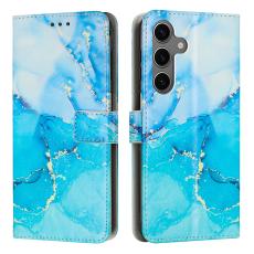 Samsung Galaxy A57 5G Fodral L&auml;der Marmor Bl&aring; / Gr&ouml;n