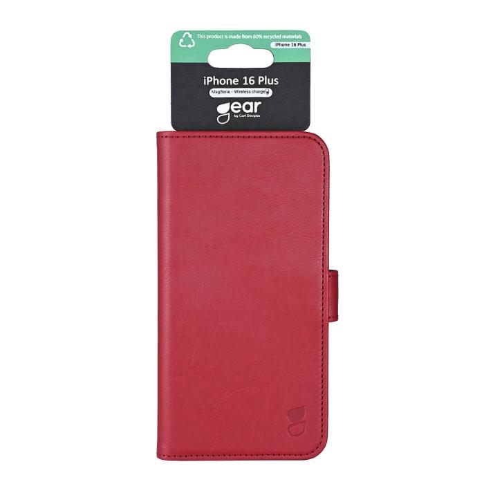 Bild 5, Gear iPhone 16 Plus Fodral MagSeries Läder Deep Red
