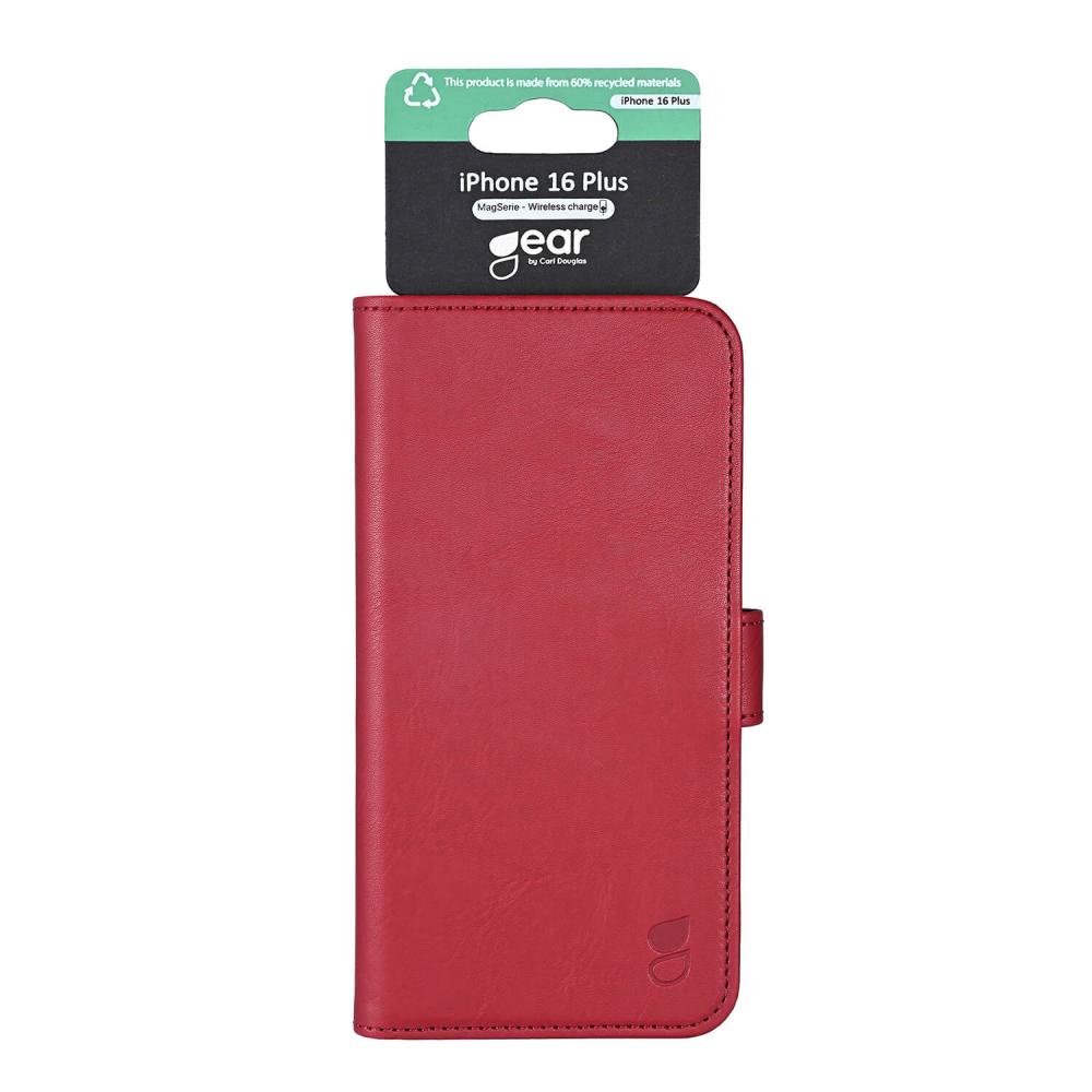 Gear iPhone 16 Plus Fodral MagSeries Läder Deep Red