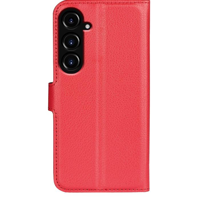 Bild 6, Samsung Galaxy S23 FE Fodral Litchi Textur Röd