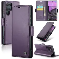 CASEME Galaxy S25 Ultra Fodral RFID Slim L&auml;der Lila
