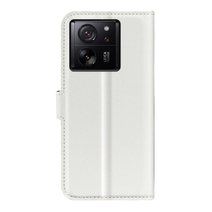 Bild 6, Xiaomi 13T / 13T Pro Fodral Litchi Läder Vit