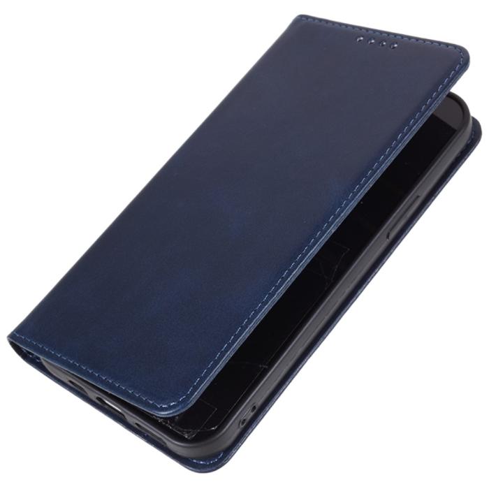 Bild 5, iPhone 15 Fodral Flip Läder Blå