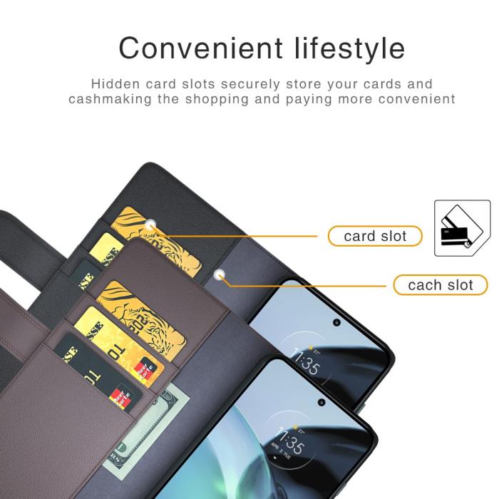 Bild 6, Google Pixel 7A Fodral Premium Äkta Läder Svart