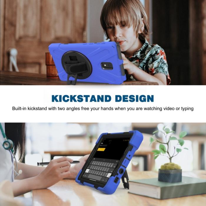 Bild 6, Samsung Galaxy Tab Active 3 Skal Hybrid Kickstand Rem Blå