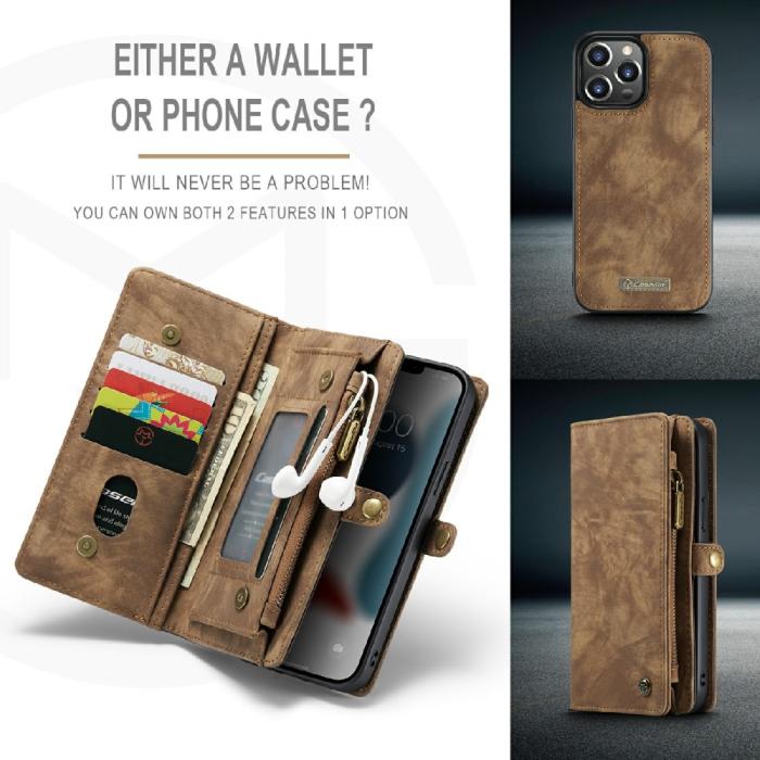 Bild 3, CASEME iPhone 13 Pro Max Fodral/Skal Magnet 2in1 Multifunktionell Brun