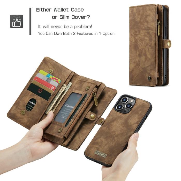 Bild 5, CASEME iPhone 13 Pro Max Fodral/Skal Magnet 2in1 Multifunktionell Brun
