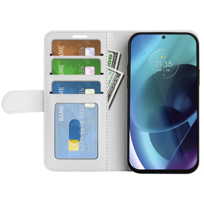 Bild 5, Motorola Moto G71 Fodral Crazy Horse Vit