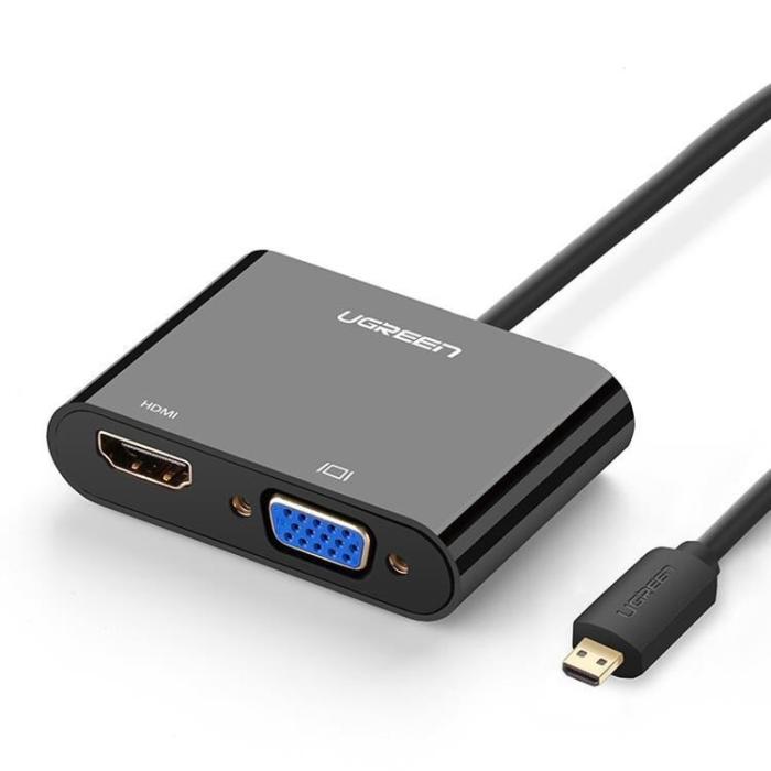 Bild 1, Ugreen Micro HDMI Till HDMI & VGA 30cm