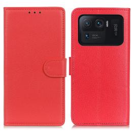 Xiaomi Mi 11 Ultra - Litchi Läder Fodral - Röd