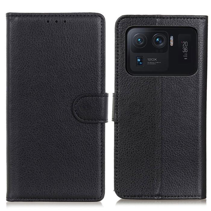 Bild 1, Xiaomi Mi 11 Ultra - Litchi Läder Fodral - Svart