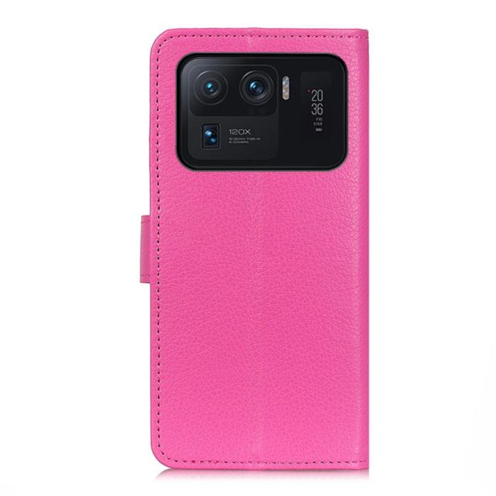 Bild 3, Xiaomi Mi 11 Ultra - Litchi Läder Fodral - Rosa