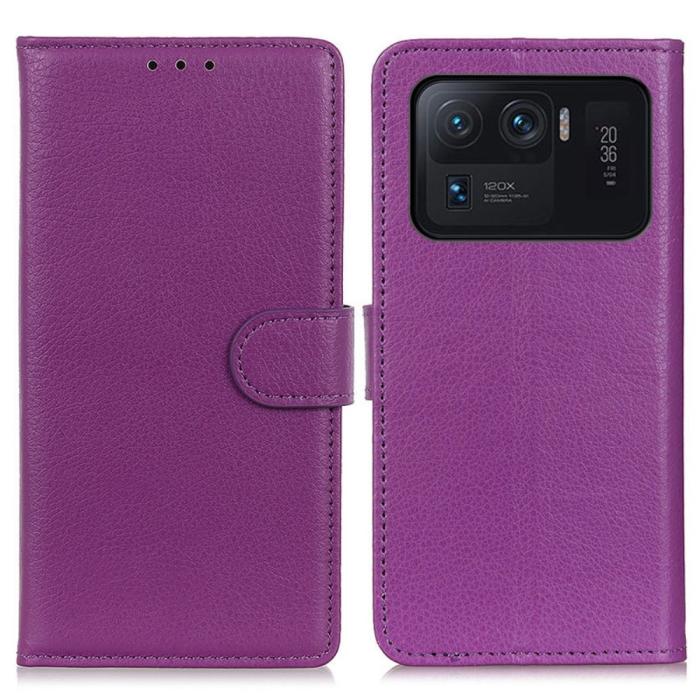 Bild 1, Xiaomi Mi 11 Ultra - Litchi Läder Fodral - Lila