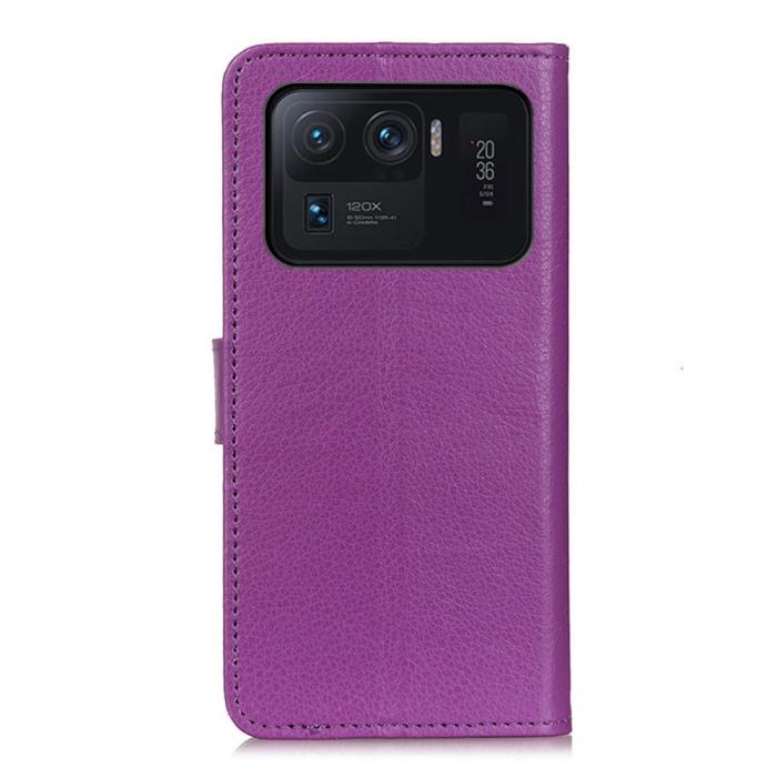 Bild 3, Xiaomi Mi 11 Ultra - Litchi Läder Fodral - Lila