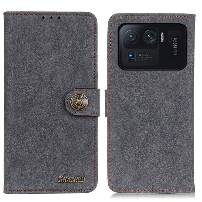 Bild 1, Xiaomi Mi 11 Ultra - KHAZNEH Split Läder Fodral - Svart