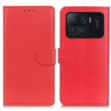 Xiaomi Mi 11 Ultra - Litchi Läder Fodral - Röd