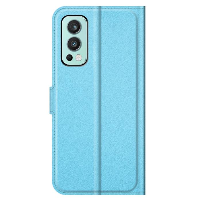 Bild 6, OnePlus Nord 2 5G - Litchi Läder Fodral - Ljus Blå