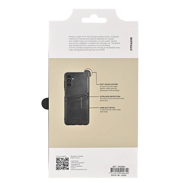 Bild 4, Buffalo Samsung Galaxy A13 5G / A04s Skal Läder Med 2 Kortfack Svart