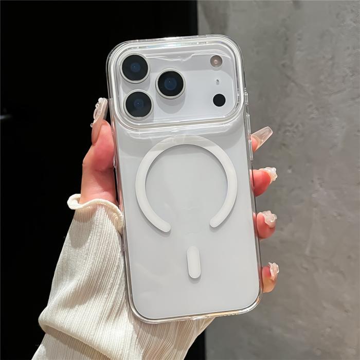 Bild 2, iPhone 17 Pro Max Skal MagSafe Transparent / Vit