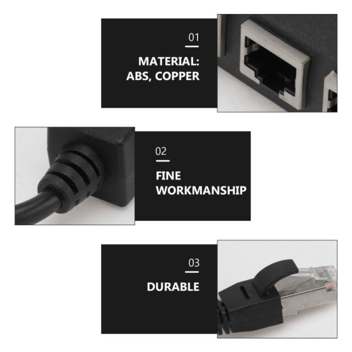 Bild 5, 4in1 RJ45 Hubb/Nätverksadapter Svart
