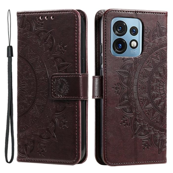 Bild 1, Motorola Edge 40 Pro 5G Fodral Mandala Läder Brun