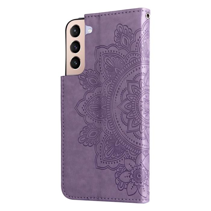 Bild 3, Samsung Galaxy S22 Fodral Mandala Blomma Lila