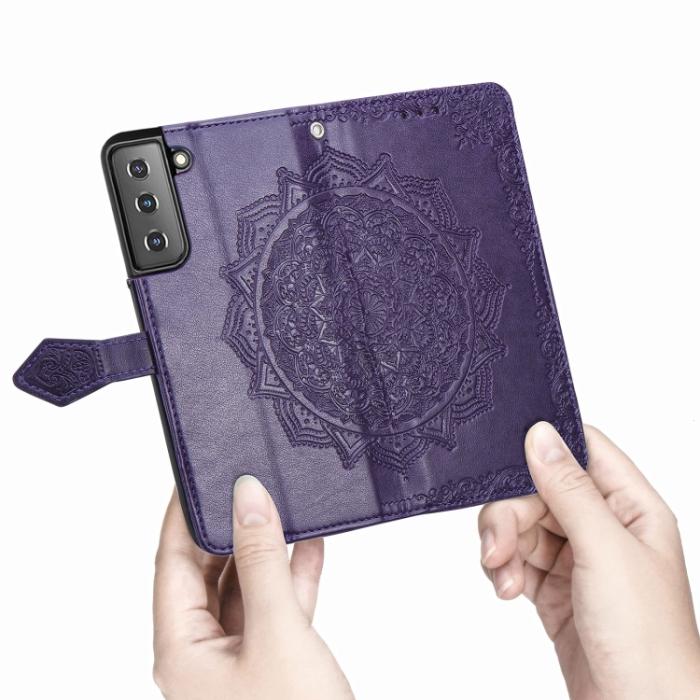 Bild 5, Samsung Galaxy S22 Fodral Mandala Läder Lila