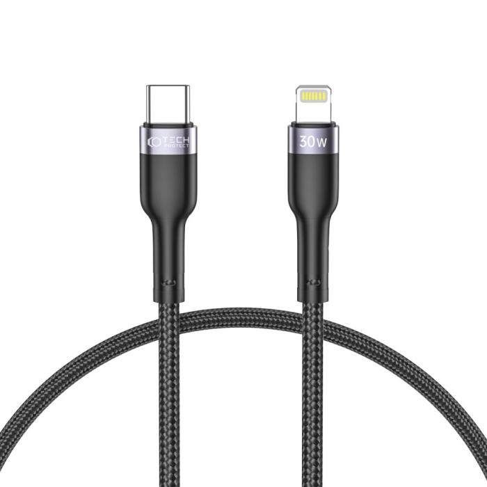 Bild 1, Tech-Protect 25 cm 30W 3A USB-C - Lightning UltraBoost Laddkabel Svart