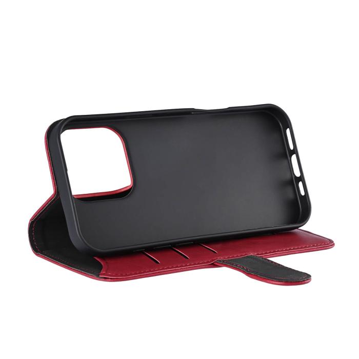 Bild 4, Gear iPhone 16 Pro Fodral MagSeries Läder Deep Red