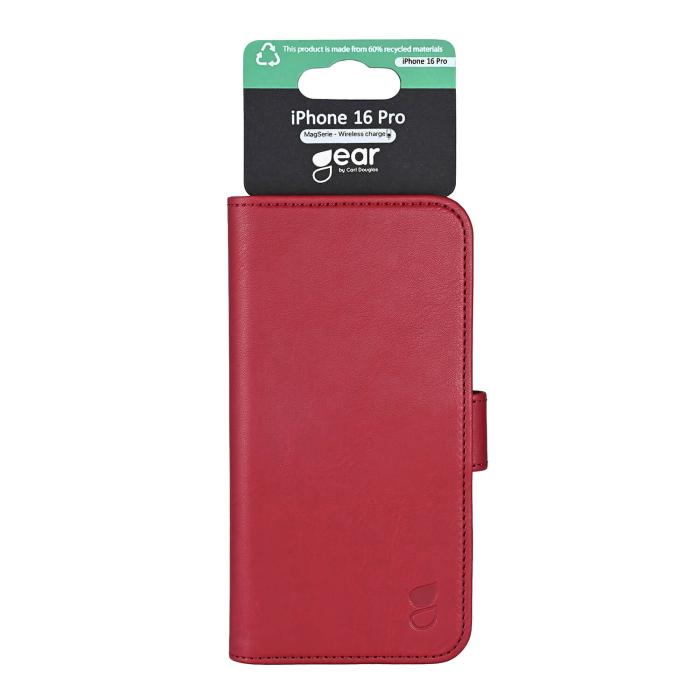 Bild 5, Gear iPhone 16 Pro Fodral MagSeries Läder Deep Red