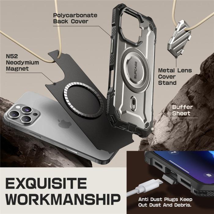 Bild 4, Supcase iPhone 16 Pro Skal MagSafe Unicorn Beetle XT Tigrey