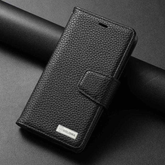 Bild 2, iPhone 14 2in1 Litchi Magnet Fodral / Skal Svart