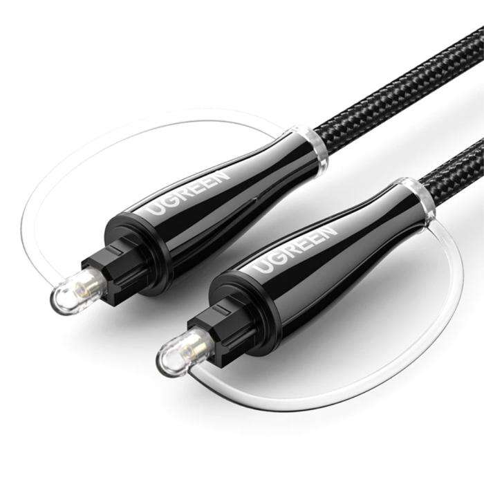 Bild 1, UGREEN 1.5m Optisk Fiberkabel Toslink Svart