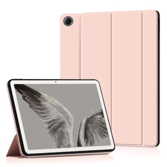 Bild 1, Google Pixel Tablet Fodral Tri-Fold Läder Ljus Rosa