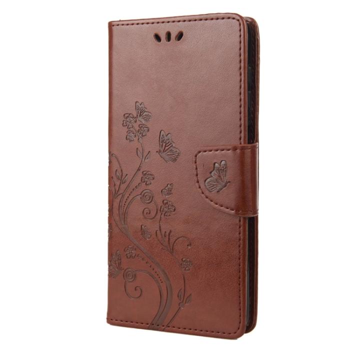 Bild 2, Motorola Moto G52/G82 Fodral Blommigt Tryck Brun