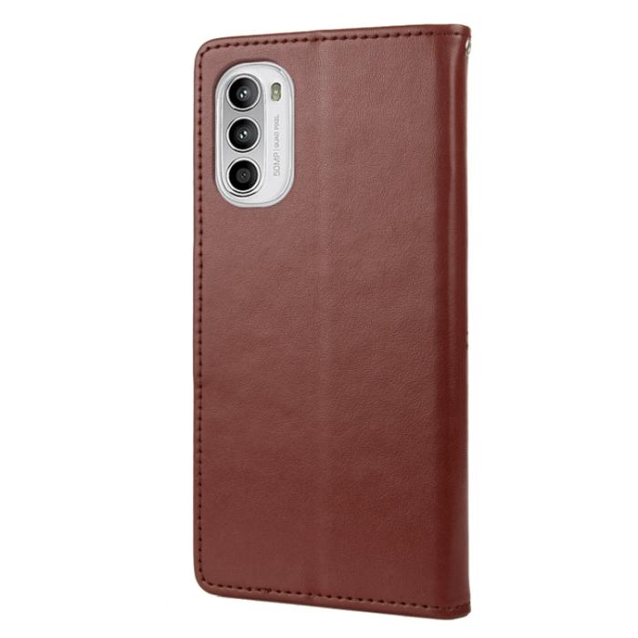 Bild 3, Motorola Moto G52/G82 Fodral Blommigt Tryck Brun