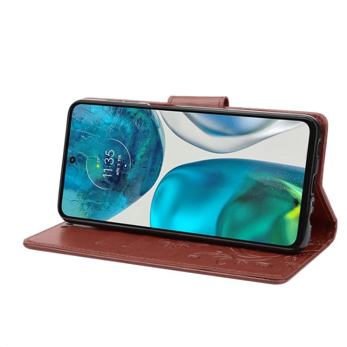 Bild 5, Motorola Moto G52/G82 Fodral Blommigt Tryck Brun