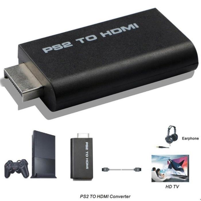 Bild 2, PS2 till HDMI Med AUX Adapter Svart